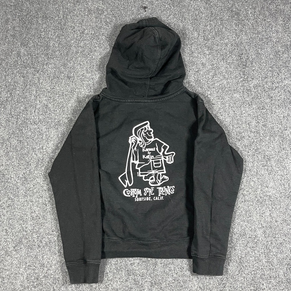 Kanvas by Katin Hoodie Surf Graphic Pullover Sweatshirt Black Youth Size Small